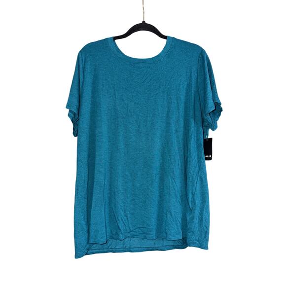 Torrid Women's Plus Size Blue Heathered Crew Neck Perfect Tee Size 2 2X New - Picture 1 of 5